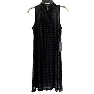 Tommy Hilfiger black velvet houndstooth dress